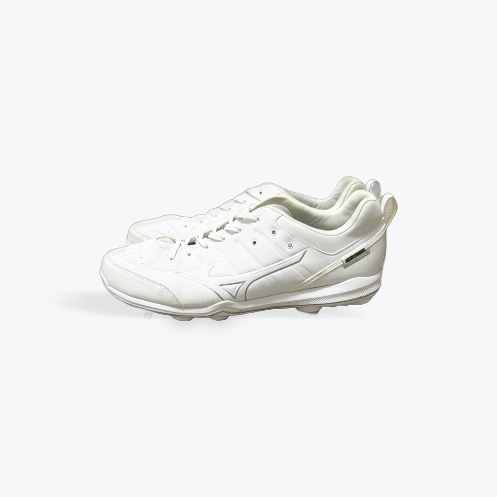 Mizuno White Baseball Cleats Men's Size‎ 13 Metal Spikes Athletic Shoes